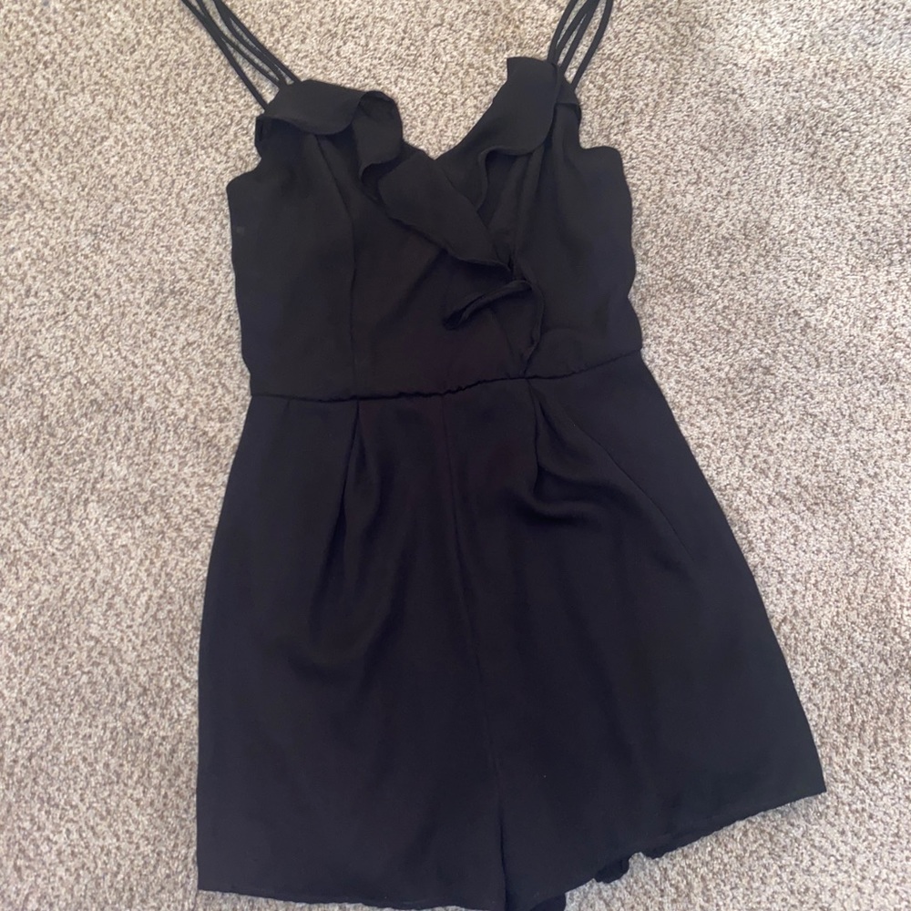 Black Ruffle Romper